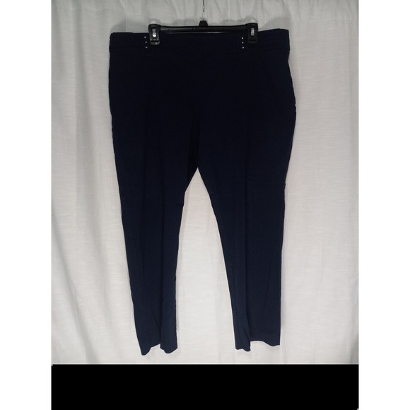 JM Collection Womens Studded Pull-On Tummy Control Pants, Blue, Size XXL 2XL - Picture 1 of 5